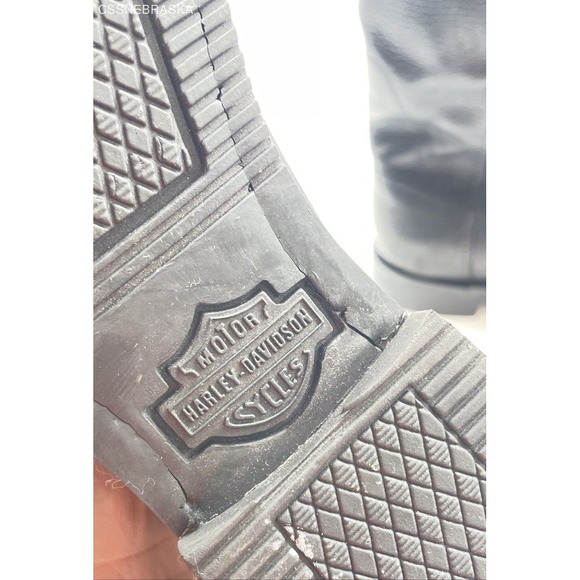 HARLEY DAVIDSON BLACK‎ LEATHER MOTORCYCLE BOOTS - Size 6M - Picture 6 of 10